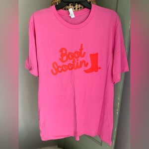XL Boot Scootin’ Tee Pink